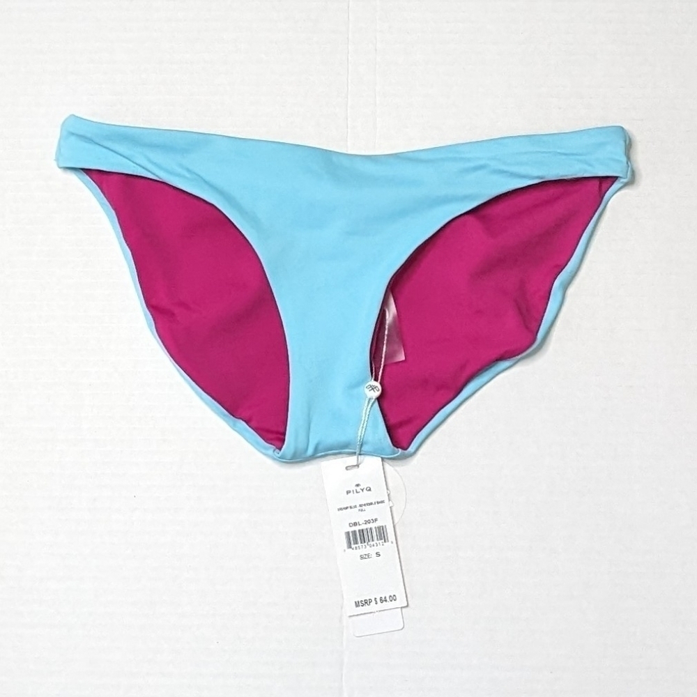 Pilyq NWT Dreamy Blue Reversible Basic Full Bikini Bottom